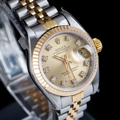 rolex 1980's women's datejust diamond watch|female rolex oyster perpetual datejust.